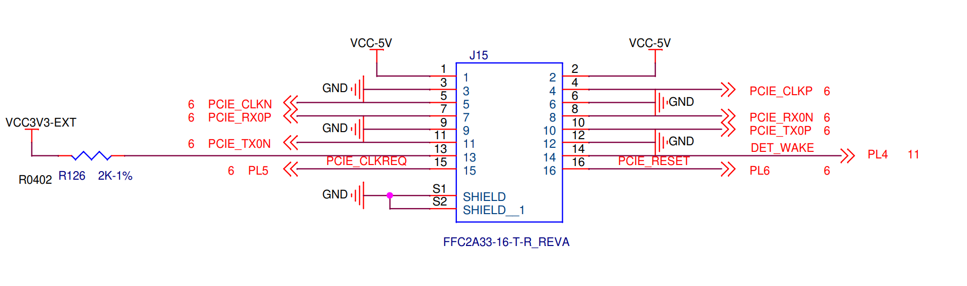 Схема подключения разъема PCIe