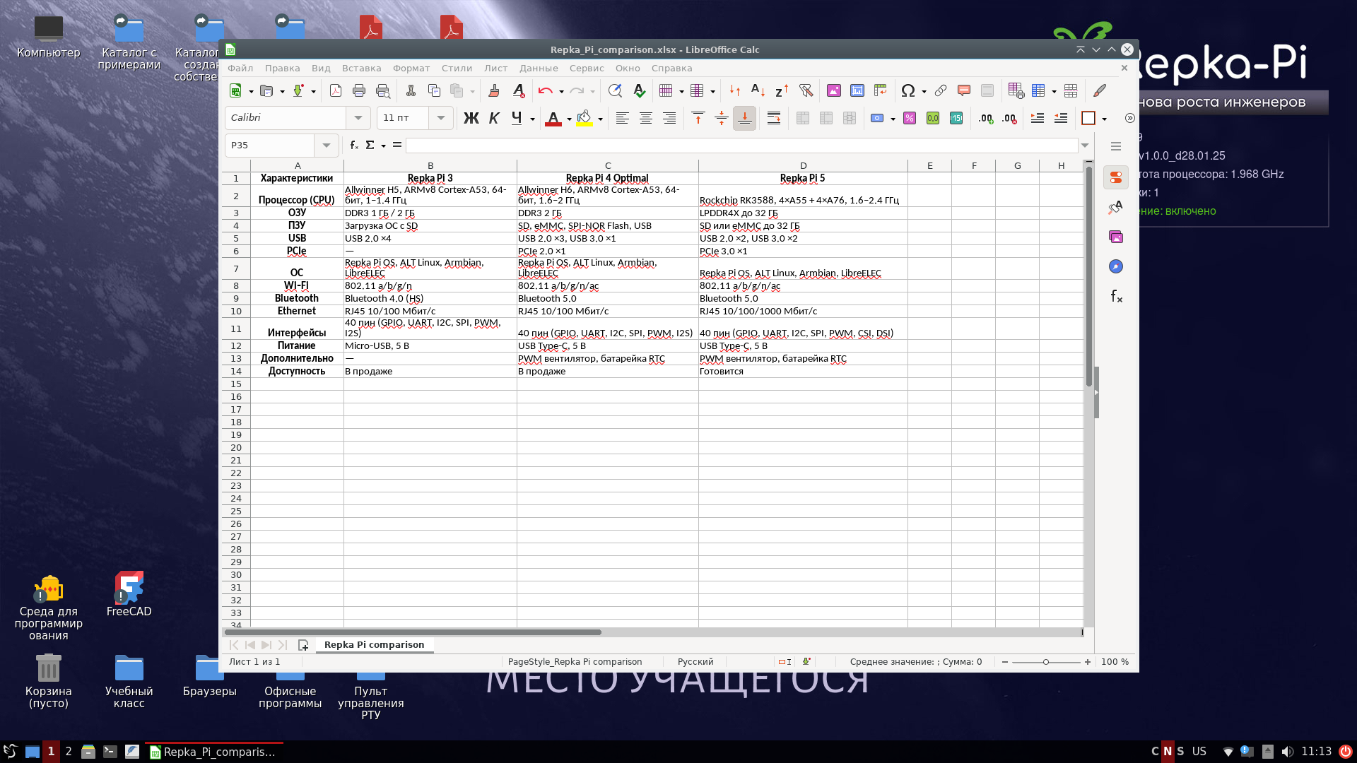 Пример с LibreOffice Calc