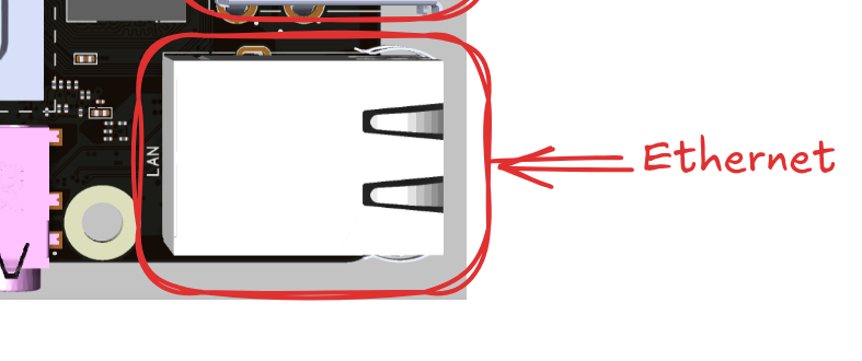 Вид сверху - Разъем Ethernet Вид сверху - Разъем Ethernet