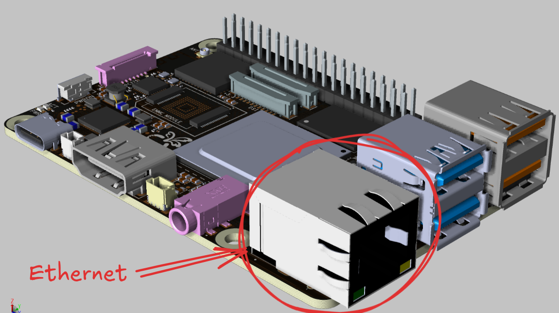 Вид в пространстве - Разъем Ethernet Вид в пространстве - Разъем Ethernet