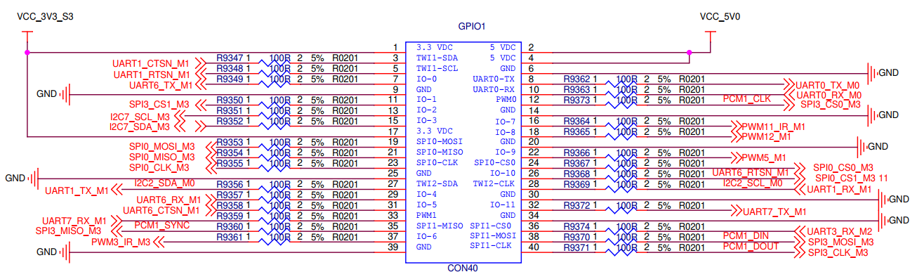 Схема - 40-контактный GPIO-разъем Схема 40контактный GPIOразъем