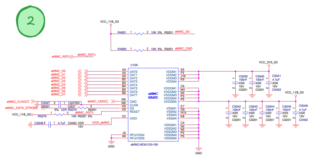 Схема - Разъем eMMC Схема Разъем eMMC