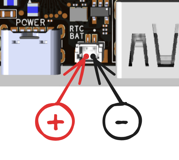 Вид сверху - Разъем питания часов реального времени (RTC) Вид сверху - Разъем питания часов реального времени (RTC)