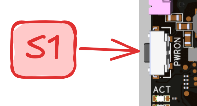 Вид сверху - Кнопка управления питанием (PWRON) и кнопка перезагрузки (RESET) Вид сверху Кнопка управления питанием PWRON и кнопка перезагрузки RESET