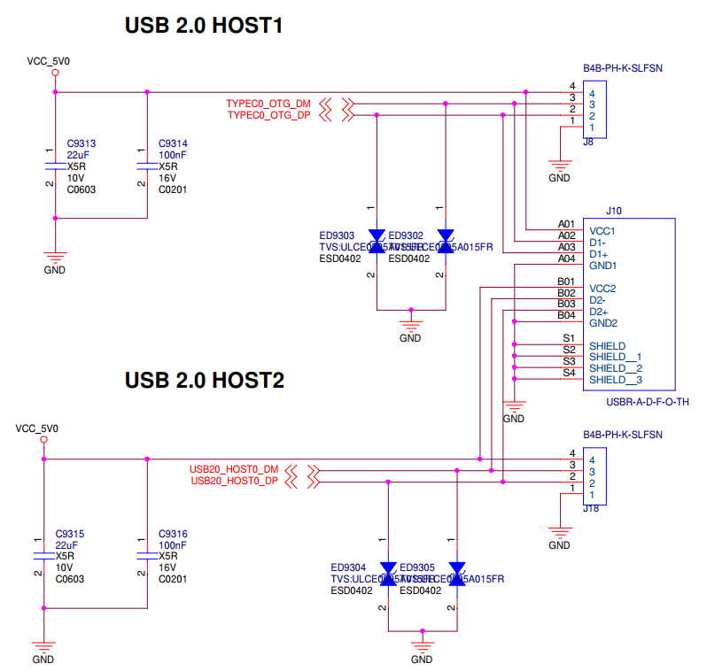 Схема - Разъемы USB и USB-хаб Схема Разъемы USB и USBхаб