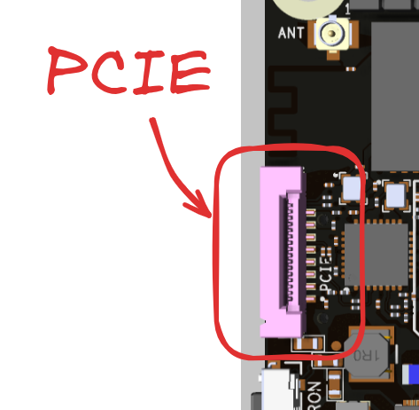 Вид сверху - Разъем PCIe Вид сверху - Разъем PCIe