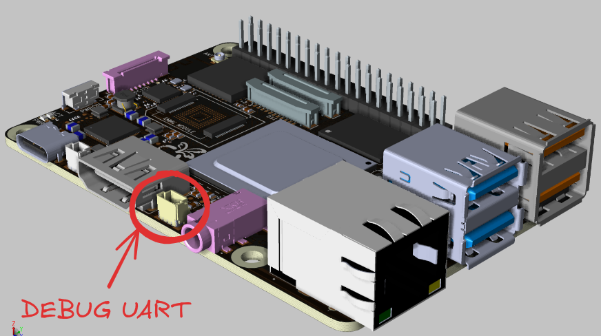 Вид в пространстве - DEBUG UART