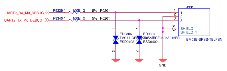 Схема  DEBUG UART