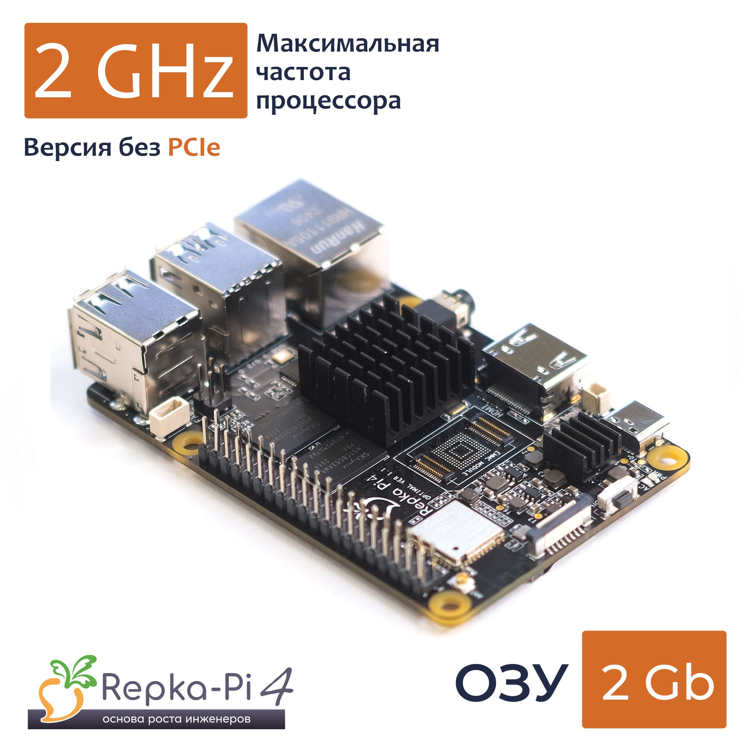 Repka Pi 4 Optimal 2.0 GHz. 2 Gb ОЗУ