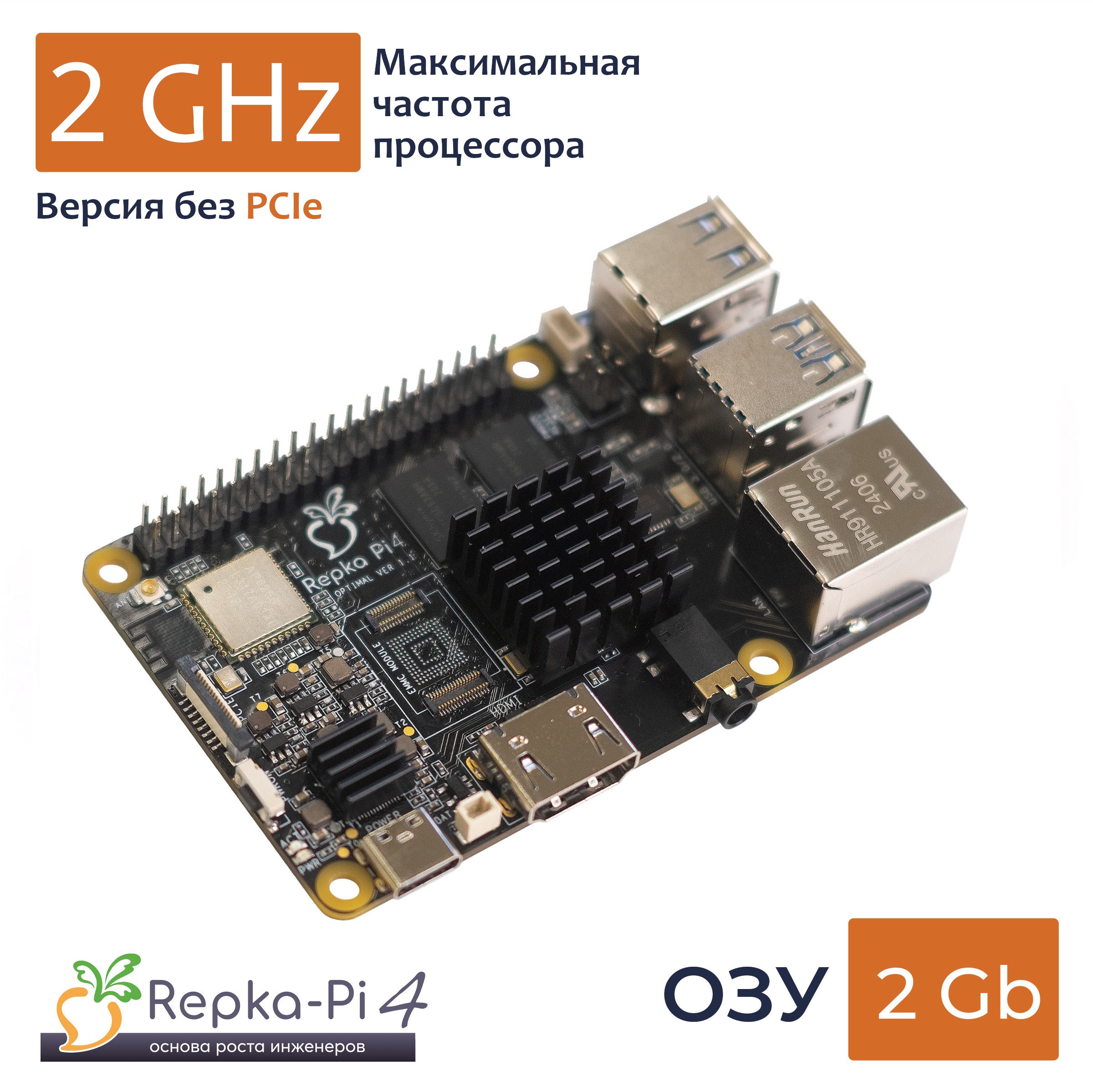 Repka Pi 4 Optimal 2.0 GHz. 2 Gb ОЗУ