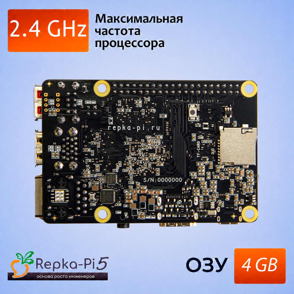 Repka Pi 5, 2.4 GHz, 4 Gb ОЗУ